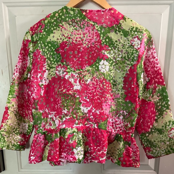 Ruby Rd women multi color blouse pink green and white size Small - Picture 8 of 9